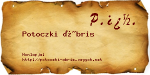 Potoczki Ábris névjegykártya